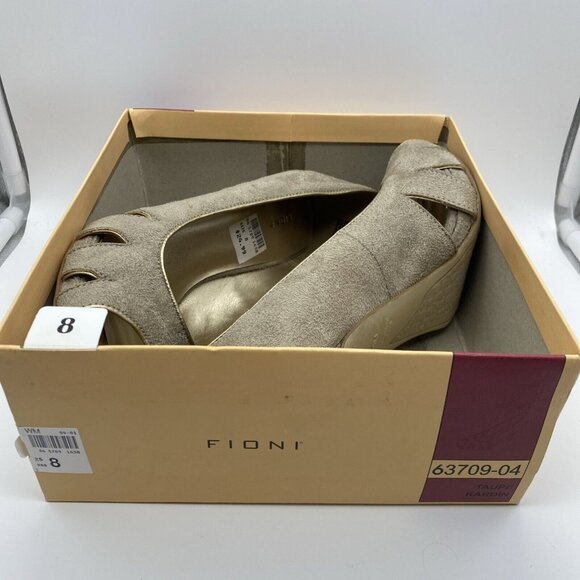 Fioni Taupe Kardin 63709-04 Women's Open Toe Suede Size 8 - Picture 11 of 12